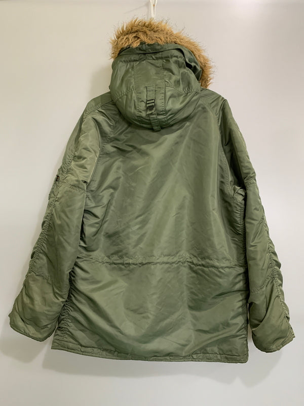 【中古品】【メンズ】 ALPHA INDUSTRIES アルファ インダストリーズ N-3B FLIGHT JACKET 20024-21 フライトジャケット メンズ アウター ミリタリー ジャケット 防寒 145-260710-em-21-min サイズ：L カラー：モスグリーン 万代Net店