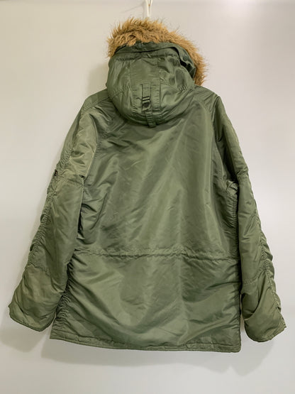 【中古品】【メンズ】 ALPHA INDUSTRIES アルファ インダストリーズ N-3B FLIGHT JACKET 20024-21 フライトジャケット メンズ アウター ミリタリー ジャケット 防寒 145-260710-em-21-min サイズ：L カラー：モスグリーン 万代Net店