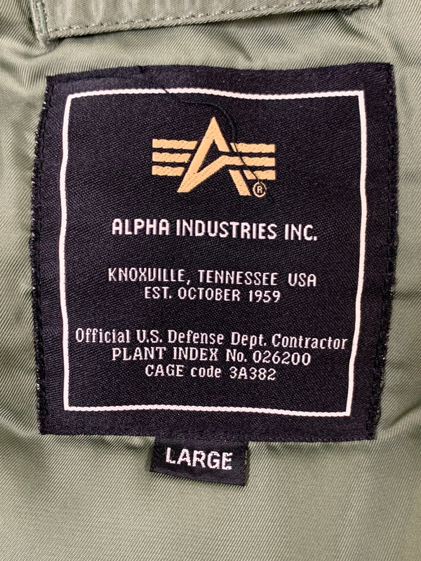 【中古品】【メンズ】 ALPHA INDUSTRIES アルファ インダストリーズ N-3B FLIGHT JACKET 20024-21 フライトジャケット メンズ アウター ミリタリー ジャケット 防寒 145-260710-em-21-min サイズ：L カラー：モスグリーン 万代Net店