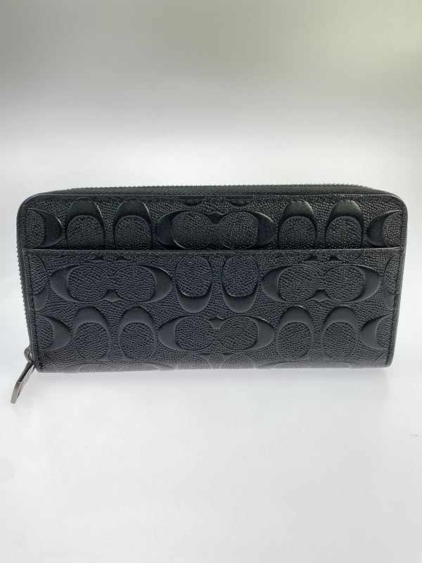 【中古美品】【メンズ/レディース】 COACH コーチ シグネチャー デボスド アコーディオン ラウンドファスナー長財布 F58113 181-260713-KS-07-min カラー：ブラック 万代Net店