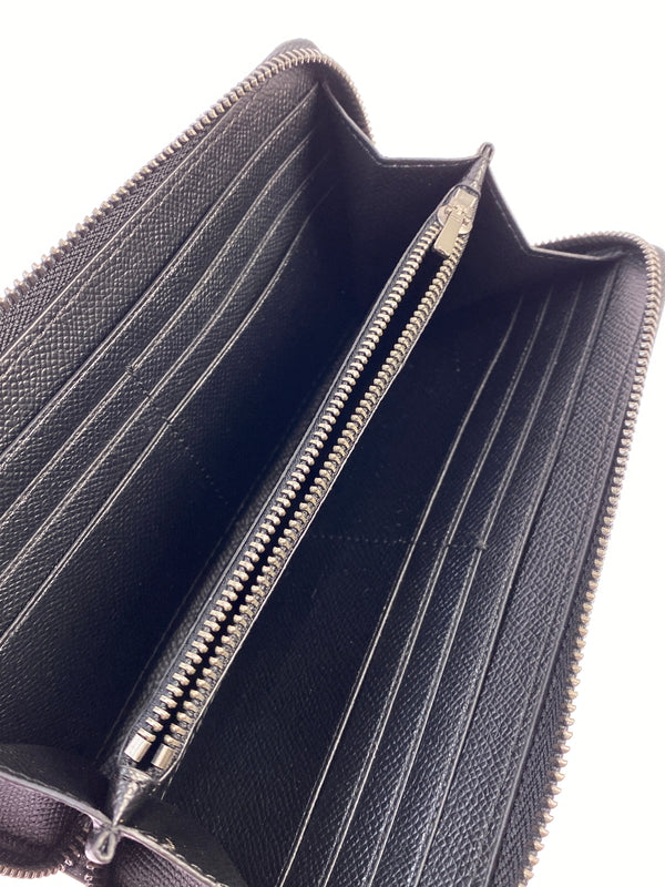【中古美品】【メンズ/レディース】 COACH コーチ シグネチャー デボスド アコーディオン ラウンドファスナー長財布 F58113 181-260713-KS-07-min カラー：ブラック 万代Net店