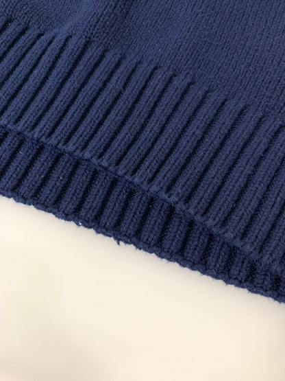 【中古品】【メンズ】 EDDIE BAUER エディー・バウアー 80S COTTON KNIT 80年代 コットン ニット メンズ トップス セーター ヴィンテージ 146-260710-em-23-min サイズ：L カラー：ネイビー 万代Net店