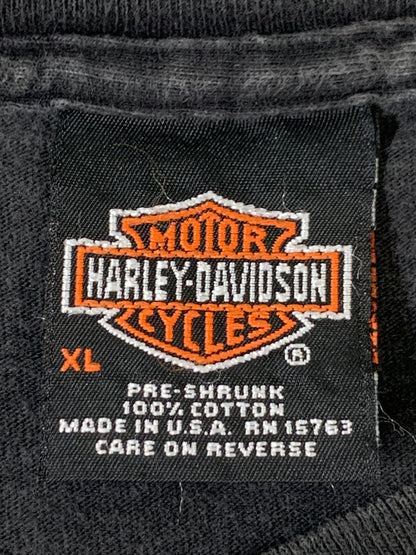 【中古品】【メンズ】 HARLEY DAVIDSON ハーレーダビッドソン LOUIS VILLE POCKET TEE ルーイビル ポケット 半袖 プリント Tシャツ メンズ トップス 146-260710-em-16-min サイズ：XL カラー：ブラック 万代Net店