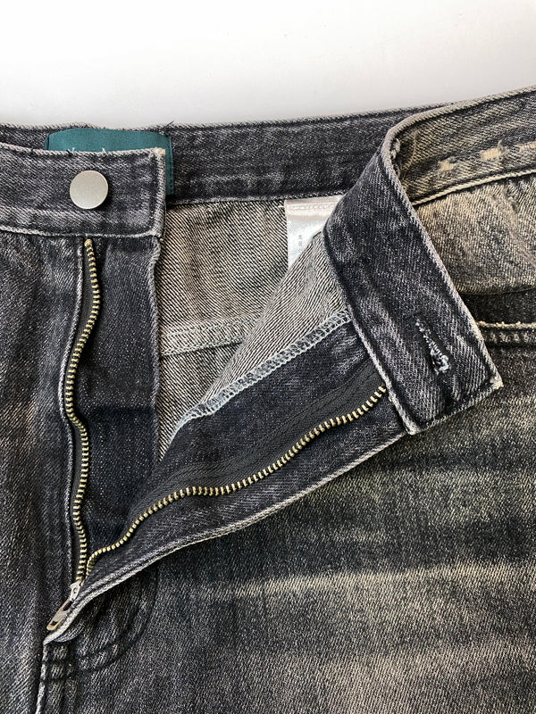 【中古品】【メンズ】 VIRGIN ATRAXIA ヴァージン アタラクシア STANED WRINKLED WIDE FLARE JEANS ワイドフレアジーンズ メンズ ボトムス ジーンズ 152-260717-em-53-min サイズ：2 カラー：インディゴブラック 万代Net店