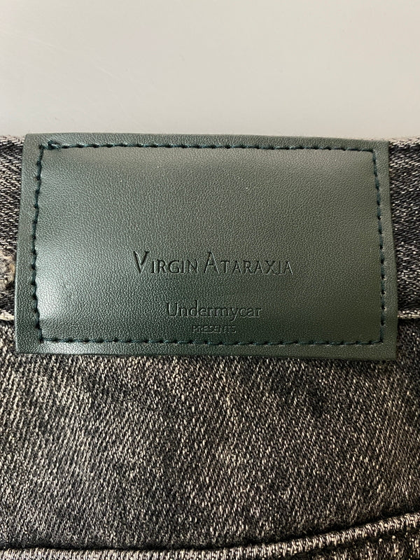 【中古品】【メンズ】 VIRGIN ATRAXIA ヴァージン アタラクシア STANED WRINKLED WIDE FLARE JEANS ワイドフレアジーンズ メンズ ボトムス ジーンズ 152-260717-em-53-min サイズ：2 カラー：インディゴブラック 万代Net店