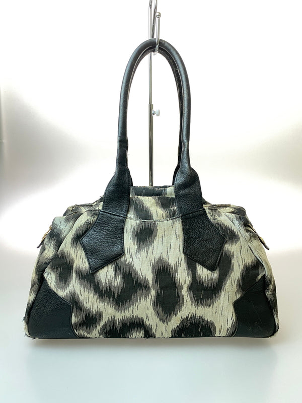 【現状渡し品】【レディース】 VIVIENNE WESTWOOD ヴィヴィアンウエストウッド レオパード ショルダーバッグ カバン 188-260729-AS-37-min カラー：ブラック/グレー 万代Net店