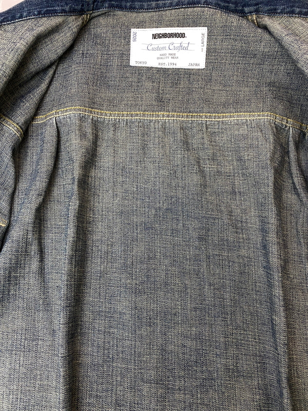 【中古品】【メンズ】 NEIGHBORHOOD ネイバーフッド 26SS WASHED DENIM TYPE-2 JACKET デニムジャケット アウター 142-260729-AS-65-min サイズ：L カラー：インディゴ 万代Net店