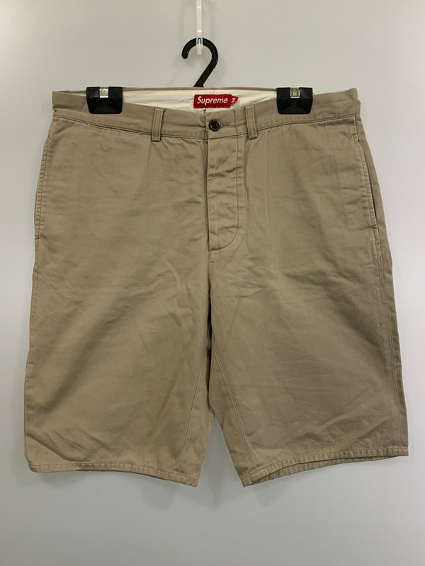 【中古品】【メンズ】 SUPREME シュプリーム COTTON CHINO SHORTS コットン チノ ショートパンツ ボトムス 149-260711-AS-10-min サイズ：34 カラー：ベージュ 万代Net店