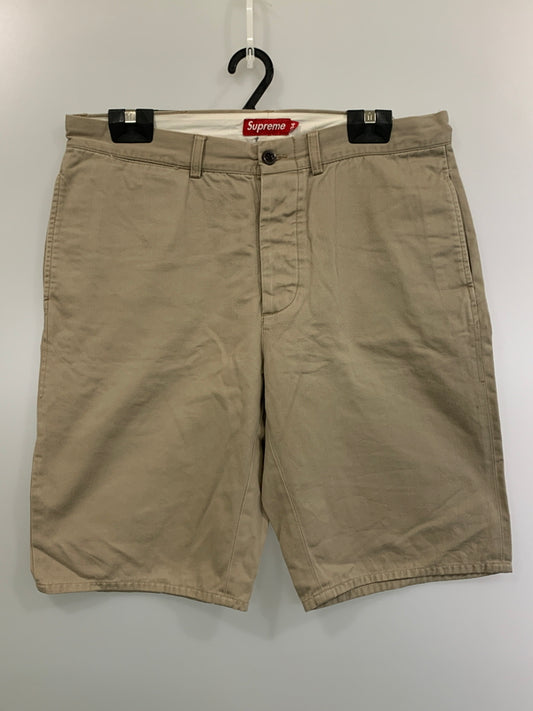 【中古品】【メンズ】 SUPREME シュプリーム COTTON CHINO SHORTS コットン チノ ショートパンツ ボトムス 149-260711-AS-10-min サイズ：34 カラー：ベージュ 万代Net店