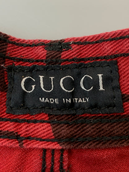 【中古品】【レディース】 GUCCI グッチ 90S トムフォード期 総柄 DENIM PANT デニムパンツ ボトムス ヴィンテージ 170-260711-AS-7-min サイズ：下記参照 カラー：レッド 万代Net店