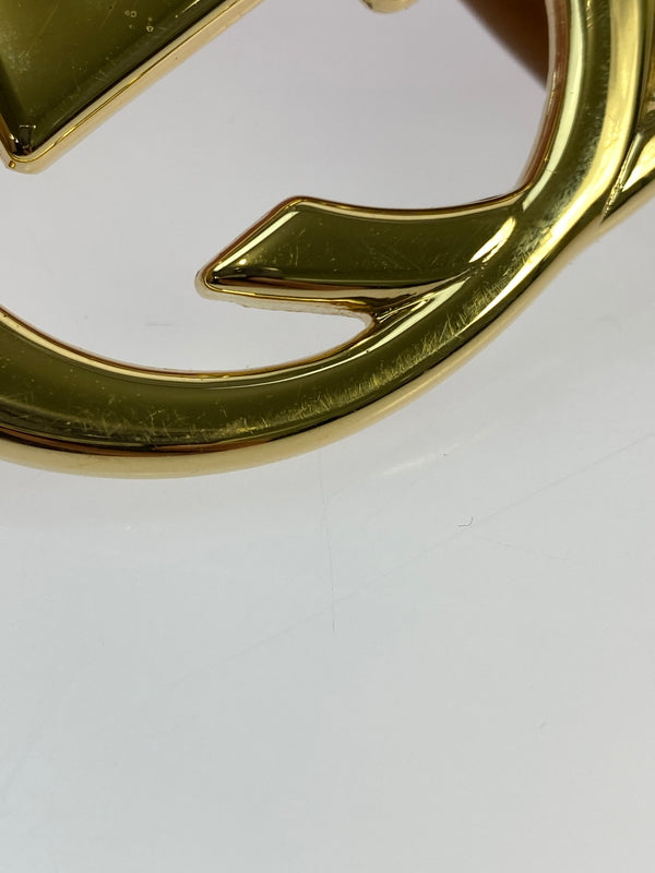 【中古品】【レディース】 GUCCI グッチ インターロッキングGベルト 小物 183-260711-AS-68-min サイズ：75-30 カラー：ブラウン 万代Net店