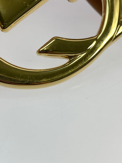 【中古品】【レディース】 GUCCI グッチ インターロッキングGベルト 小物 183-260711-AS-68-min サイズ：75-30 カラー：ブラウン 万代Net店