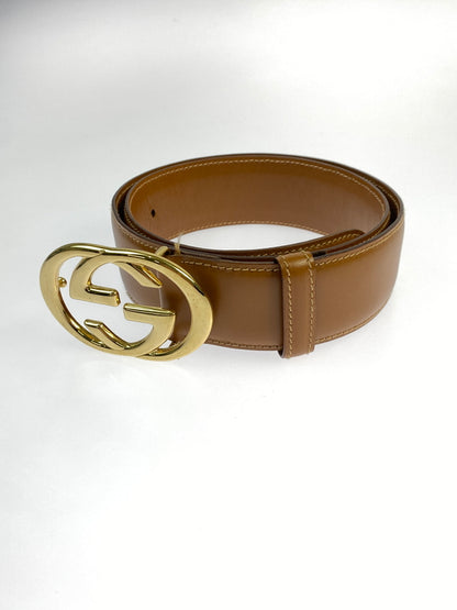 【中古品】【レディース】 GUCCI グッチ インターロッキングGベルト 小物 183-260711-AS-68-min サイズ：75-30 カラー：ブラウン 万代Net店