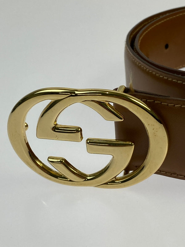 【中古品】【レディース】 GUCCI グッチ インターロッキングGベルト 小物 183-260711-AS-68-min サイズ：75-30 カラー：ブラウン 万代Net店