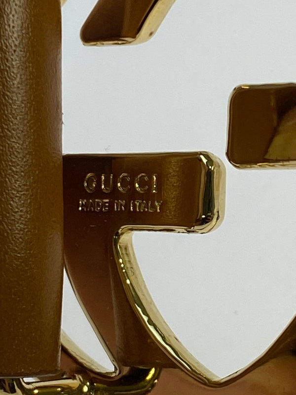 【中古品】【レディース】 GUCCI グッチ インターロッキングGベルト 小物 183-260711-AS-68-min サイズ：75-30 カラー：ブラウン 万代Net店