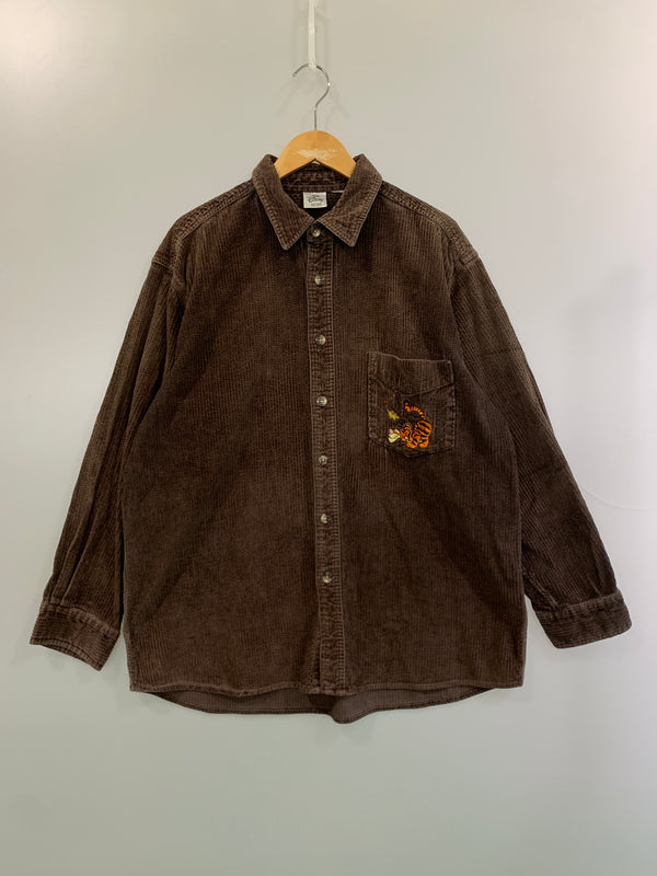 【現状渡し品】【メンズ】 DISNEY ディズニー 90S CORDUROY SHIRT コーデュロイシャツ 長袖シャツ ロングスリーブ ヴィンテージ 146-260711-AS-16-min サイズ：下記参照 カラー：ブラウン 万代Net店