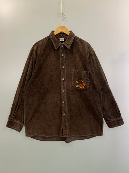 【現状渡し品】【メンズ】 DISNEY ディズニー 90S CORDUROY SHIRT コーデュロイシャツ 長袖シャツ ロングスリーブ ヴィンテージ 146-260711-AS-16-min サイズ：下記参照 カラー：ブラウン 万代Net店
