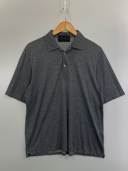 【現状渡し品】【メンズ】 PRADA プラダ POLO SHIRT ポロシャツ ショートスリーブ 半袖 141-260711-AS-17-min サイズ：M カラー：グレー 万代Net店