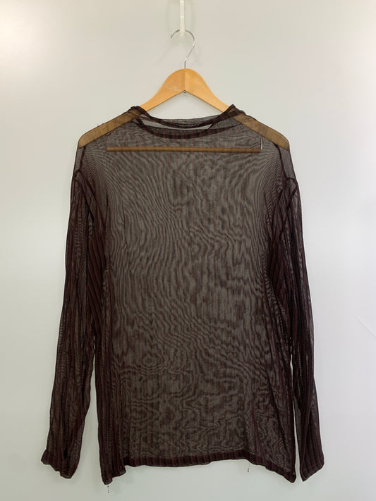 【現状渡し品】【メンズ】 ISSEY MIYAKE PERMANENTE イッセイ ミヤケ パーマネンテ シアーシャツ ロングスリーブ 長袖 140-260711-AS-5-min サイズ：下記参照 カラー：ブラウン/パープル/ブラック 万代Net店