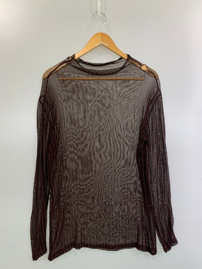 【現状渡し品】【メンズ】 ISSEY MIYAKE PERMANENTE イッセイ ミヤケ パーマネンテ シアーシャツ ロングスリーブ 長袖 140-260711-AS-5-min サイズ：下記参照 カラー：ブラウン/パープル/ブラック 万代Net店