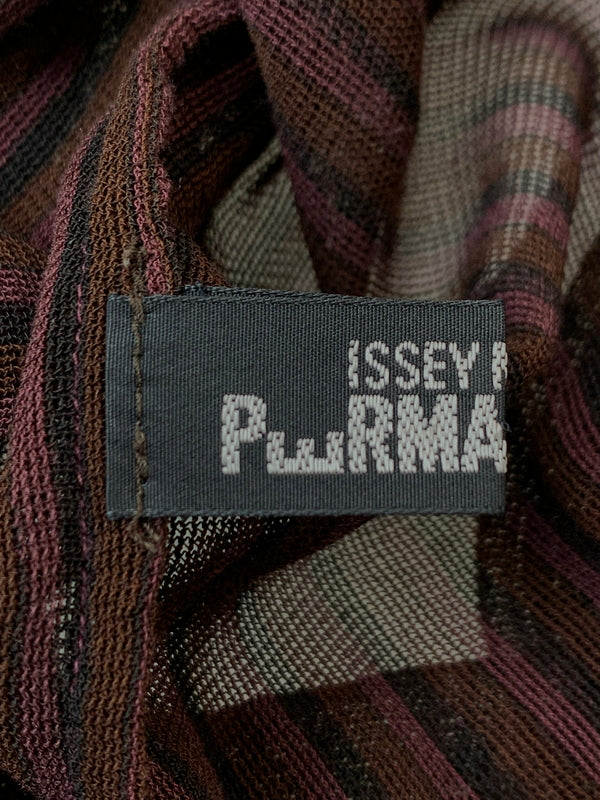 【現状渡し品】【メンズ】 ISSEY MIYAKE PERMANENTE イッセイ ミヤケ パーマネンテ シアーシャツ ロングスリーブ 長袖 140-260711-AS-5-min サイズ：下記参照 カラー：ブラウン/パープル/ブラック 万代Net店