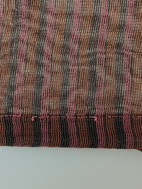 【現状渡し品】【メンズ】 ISSEY MIYAKE PERMANENTE イッセイ ミヤケ パーマネンテ シアーシャツ ロングスリーブ 長袖 140-260711-AS-5-min サイズ：下記参照 カラー：ブラウン/パープル/ブラック 万代Net店
