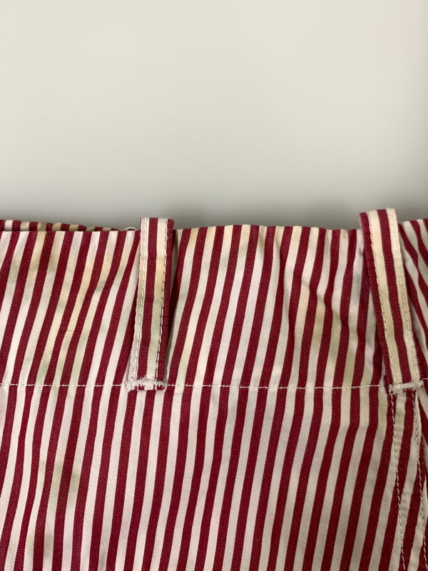 【中古品】【メンズ】 DRIES VAN NOTEN ドリスヴァンノッテン STRIPE SHORTS ストライプショーツ メンズ ショートパンツ 短パン ボトムス 152-260720-em-42-min カラー：レッド/ホワイト 万代Net店