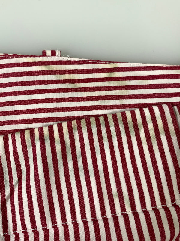 【中古品】【メンズ】 DRIES VAN NOTEN ドリスヴァンノッテン STRIPE SHORTS ストライプショーツ メンズ ショートパンツ 短パン ボトムス 152-260720-em-42-min カラー：レッド/ホワイト 万代Net店