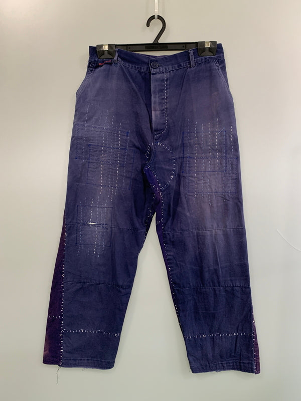 【中古品】【メンズ】 KEISUKE KANDA ケイスケカンダ STITCHED WORK PANTS ステッチワークパンツ 手縫い 151-260714-ta-08-min サイズ：サイズ不明 カラー：パープル系 万代Net店
