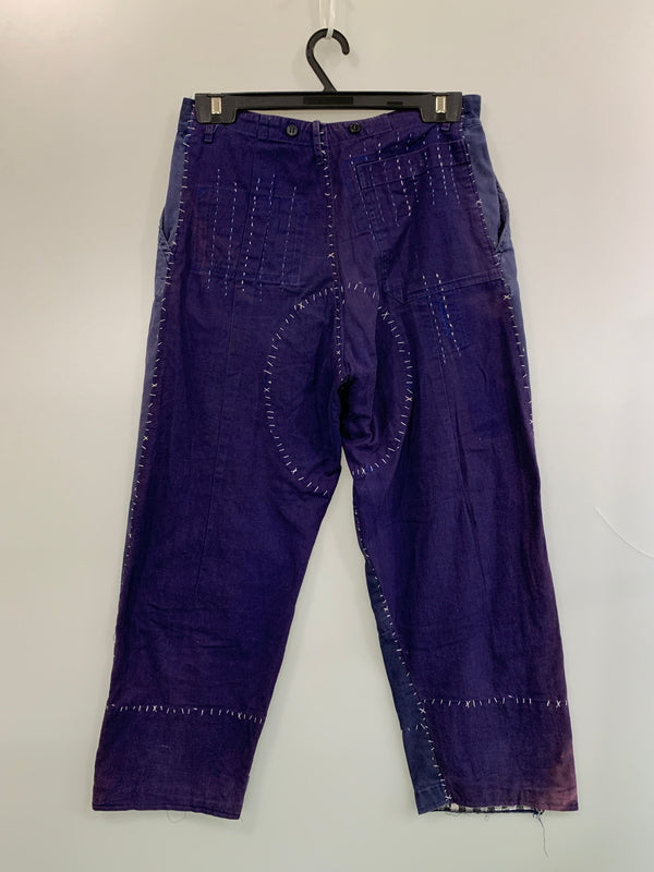 【中古品】【メンズ】 KEISUKE KANDA ケイスケカンダ STITCHED WORK PANTS ステッチワークパンツ 手縫い 151-260714-ta-08-min サイズ：サイズ不明 カラー：パープル系 万代Net店