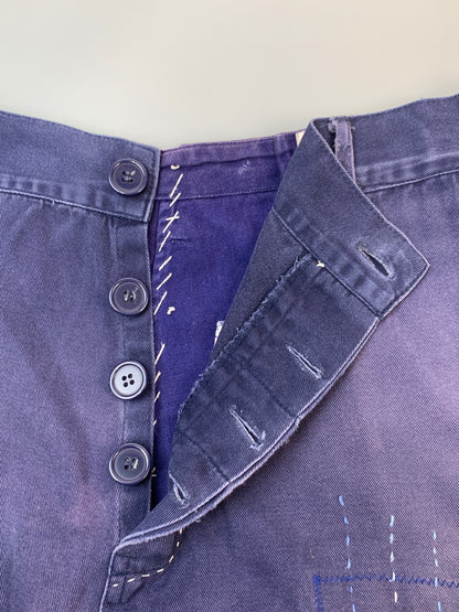 【中古品】【メンズ】 KEISUKE KANDA ケイスケカンダ STITCHED WORK PANTS ステッチワークパンツ 手縫い 151-260714-ta-08-min サイズ：サイズ不明 カラー：パープル系 万代Net店