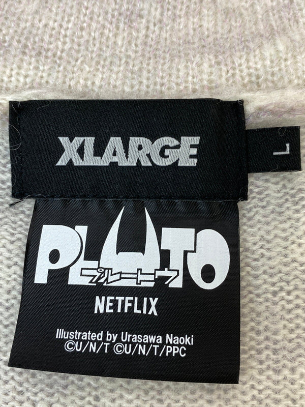 【中古品】【メンズ】 XLARGE×PLUTO エクストララージ プルートゥ ZIP UP HOODIE ジップ アップ フーディー ニット セーター トップス 142-260724-hu-25-min サイズ：L カラー：グレー/ピンク/ホワイト 万代Net店