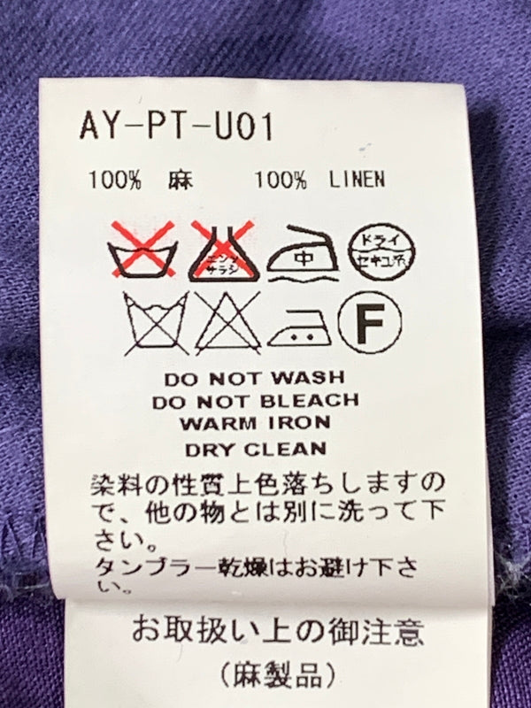 【中古品】【メンズ】 FACETASM ファセッタズム HEMP LINEN PANTS AY-PT-U01 ヘンプ リネン パンツ メンズ ボトムス 麻 ズボン 151-260723-em-50-min サイズ：S カラー：パープル 万代Net店
