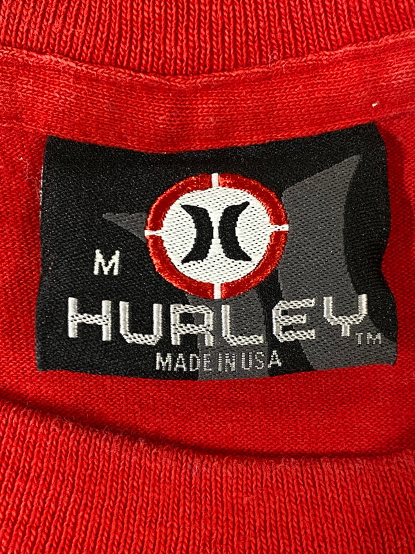 【中古品】【メンズ】 HURLEY X ハーレー 00S LOGO TEE 00年代 ロゴ 半袖Tシャツ メンズ トップス ヴィンテージ 146-260720-em-32-min サイズ：M カラー：レッド 万代Net店