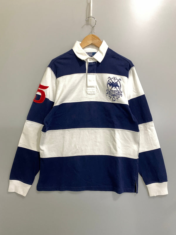 【中古品】【メンズ】 RALPH LAUREN ラルフローレン CUSTOM FIT LS POLO SHIRT カスタムフィット ロングスリーブ ポロシャツ メンズ トップス 146-260720-em-34-min サイズ：M カラー：ホワイト/レッド 万代Net店