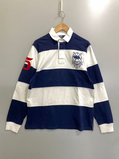 【中古品】【メンズ】 RALPH LAUREN ラルフローレン CUSTOM FIT LS POLO SHIRT カスタムフィット ロングスリーブ ポロシャツ メンズ トップス 146-260720-em-34-min サイズ：M カラー：ホワイト/レッド 万代Net店