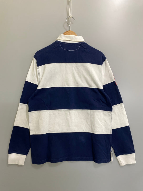【中古品】【メンズ】 RALPH LAUREN ラルフローレン CUSTOM FIT LS POLO SHIRT カスタムフィット ロングスリーブ ポロシャツ メンズ トップス 146-260720-em-34-min サイズ：M カラー：ホワイト/レッド 万代Net店