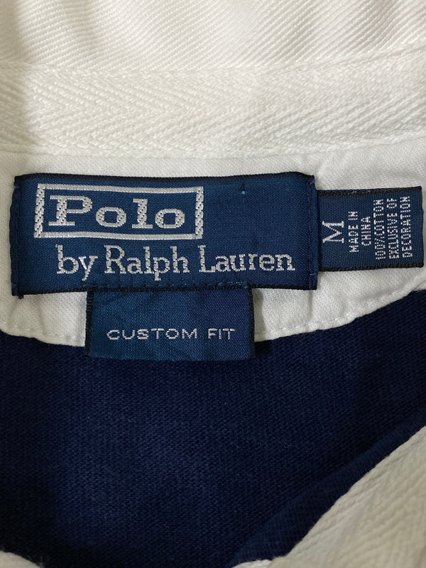 【中古品】【メンズ】 RALPH LAUREN ラルフローレン CUSTOM FIT LS POLO SHIRT カスタムフィット ロングスリーブ ポロシャツ メンズ トップス 146-260720-em-34-min サイズ：M カラー：ホワイト/レッド 万代Net店