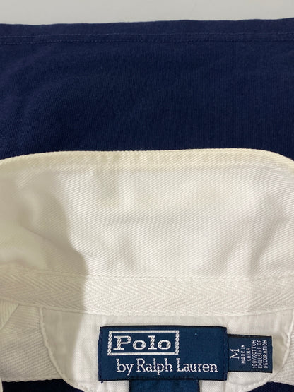 【中古品】【メンズ】 RALPH LAUREN ラルフローレン CUSTOM FIT LS POLO SHIRT カスタムフィット ロングスリーブ ポロシャツ メンズ トップス 146-260720-em-34-min サイズ：M カラー：ホワイト/レッド 万代Net店