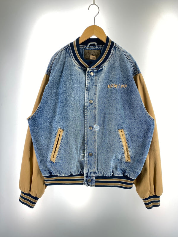 【現状渡し品】【メンズ】 PORT AUTHORITY ポート オーソリティ DENIM STADIUM JACKET デニム スタジアムジャケット アウター 146-260727-jt-25-min サイズ：L カラー：インディゴ/ベージュ 万代Net店