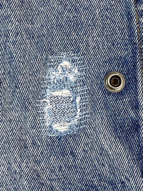 【現状渡し品】【メンズ】 PORT AUTHORITY ポート オーソリティ DENIM STADIUM JACKET デニム スタジアムジャケット アウター 146-260727-jt-25-min サイズ：L カラー：インディゴ/ベージュ 万代Net店