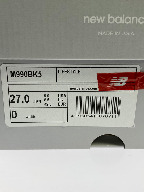 【中古品】【メンズ】 NEW BALANCE ニューバランス M990BK5 990V5 靴 シューズ スニーカー 162-260719-AS-15-min サイズ：27cm カラー：ブラック 万代Net店