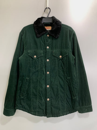 【中古品】【メンズ】 LEVI'S リーバイス 70535 CORDUROY BOA JACKET コーデュロイ ボア ジャケット メンズ アウター 防寒 147-260731-em-65-min サイズ：Ｌ カラー：ダークグリーン 万代Net店