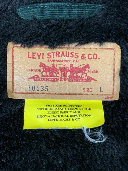【中古品】【メンズ】 LEVI'S リーバイス 70535 CORDUROY BOA JACKET コーデュロイ ボア ジャケット メンズ アウター 防寒 147-260731-em-65-min サイズ：Ｌ カラー：ダークグリーン 万代Net店