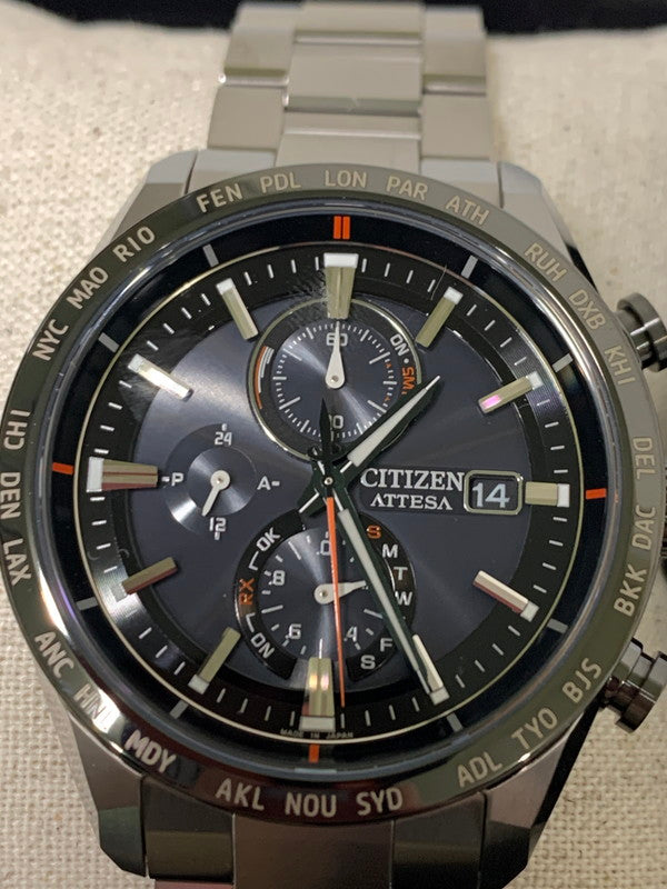 【中古品】【メンズ】 CITIZEN シチズン H800-A1CN206 ECO DRIVE ATTESA アナログ ソーラー腕時計 197-260719-AS-3-min カラー：シルバー 万代Net店