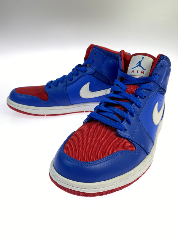 【中古品】【メンズ】 NIKE ナイキ 554724-407 AIR JORDAN 1 MID 靴 シューズ スニーカー 160-260719-AS-11-min サイズ：26.5cm カラー：ブルー/レッド 万代Net店