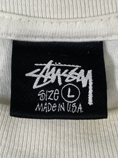 【中古品】【メンズ】 STUSSY ステューシー PEACE HAND PIGMENT DYED TEE ピース ハンド ピグメント ダイ 半袖Tシャツ メンズ トップス 142-260720-em-58-min サイズ：Ｌ カラー：ホワイト 万代Net店