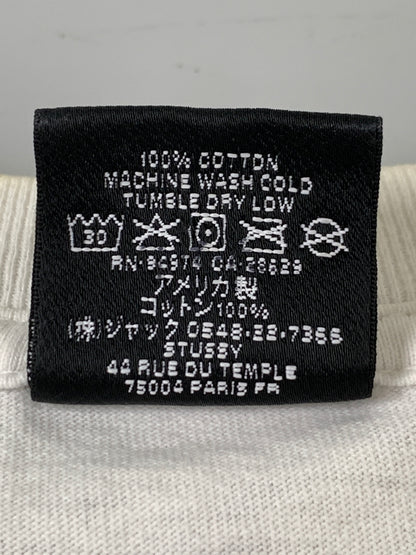 【中古品】【メンズ】 STUSSY ステューシー PEACE HAND PIGMENT DYED TEE ピース ハンド ピグメント ダイ 半袖Tシャツ メンズ トップス 142-260720-em-58-min サイズ：Ｌ カラー：ホワイト 万代Net店