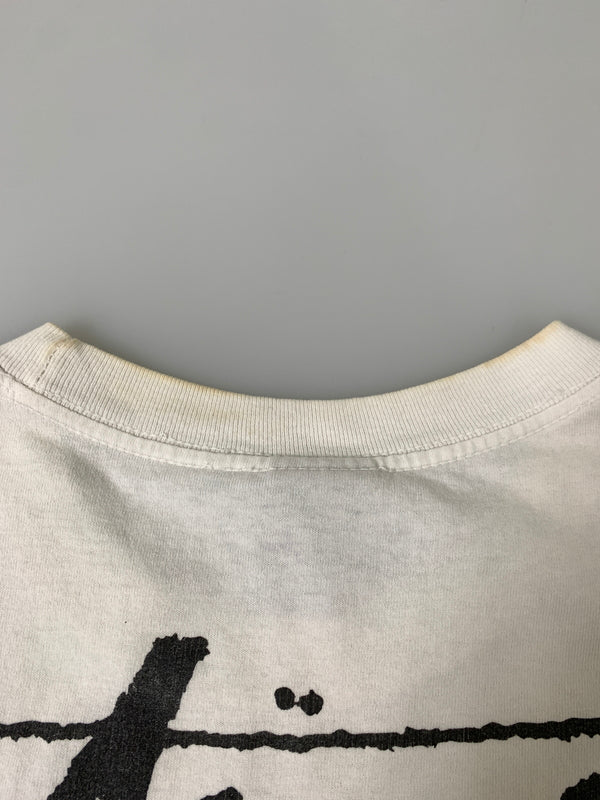 【中古品】【メンズ】 STUSSY ステューシー PEACE HAND PIGMENT DYED TEE ピース ハンド ピグメント ダイ 半袖Tシャツ メンズ トップス 142-260720-em-58-min サイズ：Ｌ カラー：ホワイト 万代Net店