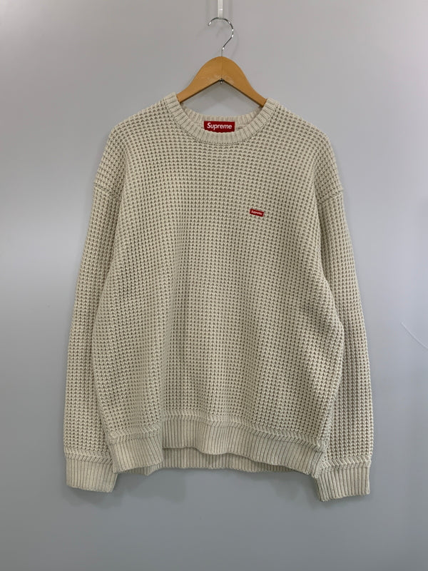 【中古品】【メンズ】 SUPREME シュプリーム 24AW WAFFLE SMALL BOX SWEATER ワッフル スモール ボックス スウェット LOGO ロゴ トレーナー 149-260714-ta-09-min サイズ：L カラー：ベージュ 万代Net店